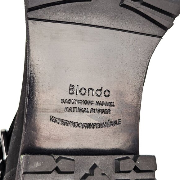 Blondo Women Vali Waterproof Black Leather Moto Biker Ankle Boots size 10 - Picture 7 of 9